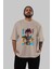 Dragonball Vegetahakaishin Anime Ön Baskılı Bej Oversize T-Shirt Erkek Kadın 4