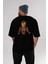 Iron Man Arka Baskılı Siyah Oversize T-Shirt Bisiklet Yaka Pamuk Erkek Kadın 5
