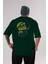 Minion Arka Baskılı Zümrüt Yeşili Oversize T-Shirt Unisex Erkek Kadın Bisiklet Yaka 1