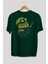 Minion Arka Baskılı Zümrüt Yeşili Oversize T-Shirt Unisex Erkek Kadın Bisiklet Yaka 2