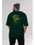 Minion Arka Baskılı Zümrüt Yeşili Oversize T-Shirt Unisex Erkek Kadın Bisiklet Yaka 5