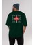 Osaka The Paradise Arka Baskılı Zümrüt Yeşili Oversize T-Shirt Erkek Kadın Bisiklet Yaka 5