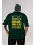 Summer Paradise Arka Baskılı Zümrüt Yeşili Oversize T-Shirt Erkek Kadın Bisiklet Yaka 1