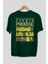 Summer Paradise Arka Baskılı Zümrüt Yeşili Oversize T-Shirt Erkek Kadın Bisiklet Yaka 2