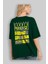 Summer Paradise Arka Baskılı Zümrüt Yeşili Oversize T-Shirt Erkek Kadın Bisiklet Yaka 4