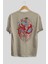 Spiderman (14) Arka Baskılı Bej Oversize T-Shirt Bisiklet Yaka Pamuk Erkek Kadın 2