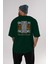 Freedom Life Arka Baskılı Zümrüt Yeşili Oversize T-Shirt Unisex Erkek Kadın Bisiklet Yaka 5