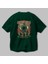 Kill Or Be Killed 2 Arka Baskılı Zümrüt Yeşili Oversize T-Shirt Unisex Erkek Kadın Bisiklet Yaka 3