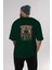 Kill Or Be Killed 2 Arka Baskılı Zümrüt Yeşili Oversize T-Shirt Unisex Erkek Kadın Bisiklet Yaka 5