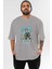 Eneru Anime Ön Baskılı Gri Oversize T-Shirt %100 Pamuk Erkek Kadın 1