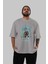 Eneru Anime Ön Baskılı Gri Oversize T-Shirt %100 Pamuk Erkek Kadın 5