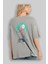 Zombie Killer Arka Baskılı Gri Oversize T-Shirt Unisex Erkek Kadın Bisiklet Yaka 3