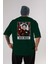 Elon Musk Iron Man Arka Baskılı Zümrüt Yeşili Oversize T-Shirt Unisex Erkek Kadın Bisiklet Yaka 1