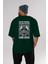 John Wick Biker Arka Baskılı Zümrüt Yeşili Oversize T-Shirt Unisex Erkek Kadın Bisiklet Yaka 5