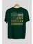 Hong Kong Arka Baskılı Zümrüt Yeşili Oversize T-Shirt Unisex Erkek Kadın Bisiklet Yaka 2