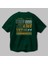 Hong Kong Arka Baskılı Zümrüt Yeşili Oversize T-Shirt Unisex Erkek Kadın Bisiklet Yaka 3