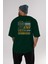 Hong Kong Arka Baskılı Zümrüt Yeşili Oversize T-Shirt Unisex Erkek Kadın Bisiklet Yaka 5