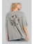 Shredder Arka Baskılı Gri Oversize T-Shirt Unisex Erkek Kadın Bisiklet Yaka 3