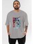 Monkey D. Luffy Gear5 2 Anime Ön Baskılı Gri Oversize T-Shirt %100 Pamuk Erkek Kadın 1