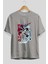 Monkey D. Luffy Gear5 2 Anime Ön Baskılı Gri Oversize T-Shirt %100 Pamuk Erkek Kadın 2