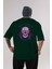 Rebel Squad Arka Baskılı Zümrüt Yeşili Oversize T-Shirt Erkek Kadın Bisiklet Yaka 1