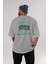 Tokyo Urban Style 2 Arka Baskılı Gri Oversize T-Shirt Unisex Erkek Kadın Bisiklet Yaka 4