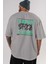 Tokyo Urban Style 2 Arka Baskılı Gri Oversize T-Shirt Unisex Erkek Kadın Bisiklet Yaka 5