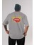 Good Vibes Yazılı 2 Arka Baskılı Gri Oversize T-Shirt Unisex Erkek Kadın Bisiklet Yaka 1