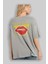 Good Vibes Yazılı 2 Arka Baskılı Gri Oversize T-Shirt Unisex Erkek Kadın Bisiklet Yaka 3