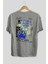 Street Vibes Arka Baskılı Gri Oversize T-Shirt Unisex Erkek Kadın Bisiklet Yaka 2