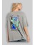 Street Vibes Arka Baskılı Gri Oversize T-Shirt Unisex Erkek Kadın Bisiklet Yaka 3