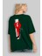 Brooklyn Style Arka Baskılı Zümrüt Yeşili Oversize T-Shirt Unisex Erkek Kadın Bisiklet Yaka 4