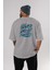Never Doubt Yourself Arka Baskılı Gri Oversize T-Shirt Unisex Erkek Kadın Bisiklet Yaka 4