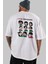 Squid Game (3) Arka Baskılı Beyaz Oversize T-Shirt Bisiklet Yaka Pamuk Erkek Kadın 5
