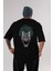 Joker (1) Arka Baskılı Siyah Oversize T-Shirt Bisiklet Yaka Pamuk Erkek Kadın 1