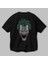 Joker (1) Arka Baskılı Siyah Oversize T-Shirt Bisiklet Yaka Pamuk Erkek Kadın 3