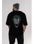 Joker (1) Arka Baskılı Siyah Oversize T-Shirt Bisiklet Yaka Pamuk Erkek Kadın 5