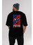Spiderman (13) Arka Baskılı Siyah Oversize T-Shirt Bisiklet Yaka Pamuk Erkek Kadın 5