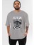 Freedom Is Not Free 2 Ön Baskılı Gri Oversize T-Shirt Unisex Erkek Kadın Bisiklet Yaka 1