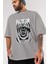 Freedom Is Not Free 2 Ön Baskılı Gri Oversize T-Shirt Unisex Erkek Kadın Bisiklet Yaka 3