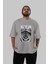 Freedom Is Not Free 2 Ön Baskılı Gri Oversize T-Shirt Unisex Erkek Kadın Bisiklet Yaka 5