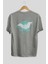 Halloween Arka Baskılı Gri Oversize T-Shirt Unisex Erkek Kadın Bisiklet Yaka 2