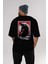 Godzilla (2) Arka Baskılı Siyah Oversize T-Shirt Bisiklet Yaka Pamuk Erkek Kadın 5