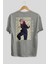 Yuuji Itadori 1 Anime Arka Baskılı Gri Oversize T-Shirt %100 Pamuk Erkek Kadın 2