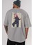Yuuji Itadori 1 Anime Arka Baskılı Gri Oversize T-Shirt %100 Pamuk Erkek Kadın 5