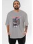 Ryuuko Matoi 6 Anime Ön Baskılı Gri Oversize T-Shirt %100 Pamuk Erkek Kadın 1