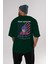 Miko Yotsuya Arka Baskılı Zümrüt Yeşili Oversize T-Shirt Unisex Erkek Kadın Bisiklet Yaka 5
