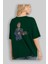 Mafia Arka Baskılı Zümrüt Yeşili Oversize T-Shirt Unisex Erkek Kadın Bisiklet Yaka 4