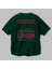 London Arka Baskılı Zümrüt Yeşili Oversize T-Shirt Unisex Erkek Kadın Bisiklet Yaka 3