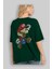 Mario Bros Arka Baskılı Zümrüt Yeşili Oversize T-Shirt Unisex Erkek Kadın Bisiklet Yaka 4